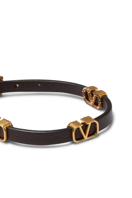  Signature Vlogo Leather Bracelet